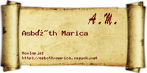Asbóth Marica névjegykártya